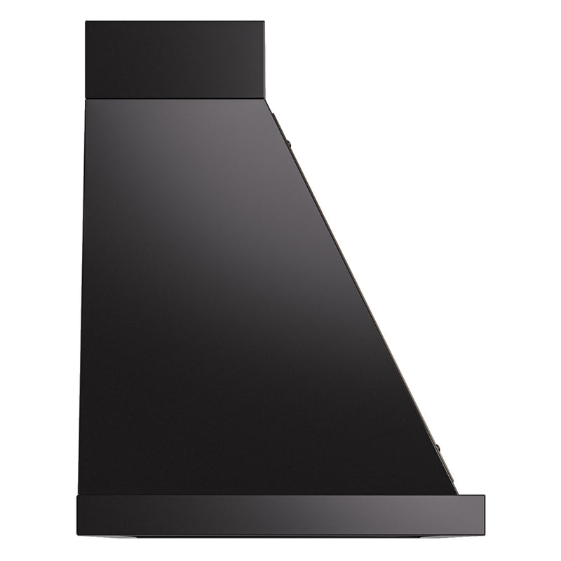 ILVE Nostalgie II 48-Inch 850 CFM Wall Mounted Range Hood in Glossy Black with Bronze Trim (UANB48BKB)