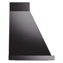 ILVE Nostalgie II 48-Inch 850 CFM Wall Mounted Range Hood in Glossy Black with Chrome Trim (UANB48BKC)