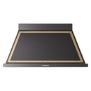 ILVE Nostalgie II 48-Inch 850 CFM Wall Mounted Range Hood in Glossy Black with Brass Trim (UANB48BKG)