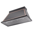 ILVE Nostalgie II 48-Inch 850 CFM Wall Mounted Range Hood in Glossy Black with Copper Trim (UANB48BKP)