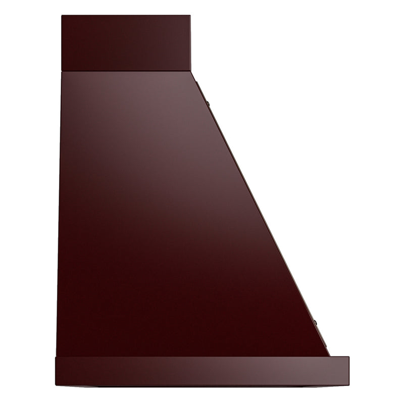 ILVE Nostalgie II 48-Inch 850 CFM Wall Mounted Range Hood in Burgundy with Bronze Trim (UANB48BUB)