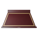 ILVE Nostalgie II 48-Inch 850 CFM Wall Mounted Range Hood in Burgundy with Brass Trim (UANB48BUG)