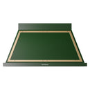 ILVE Nostalgie II 48-Inch 850 CFM Wall Mounted Range Hood in Emerald Green with Brass Trim (UANB48EGG)