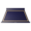 ILVE Nostalgie II 48-Inch 850 CFM Wall Mounted Range Hood in Midnight Blue with Brass Trim (UANB48MBG)