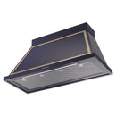 ILVE Nostalgie II 48-Inch 850 CFM Wall Mounted Range Hood in Midnight Blue with Brass Trim (UANB48MBG)