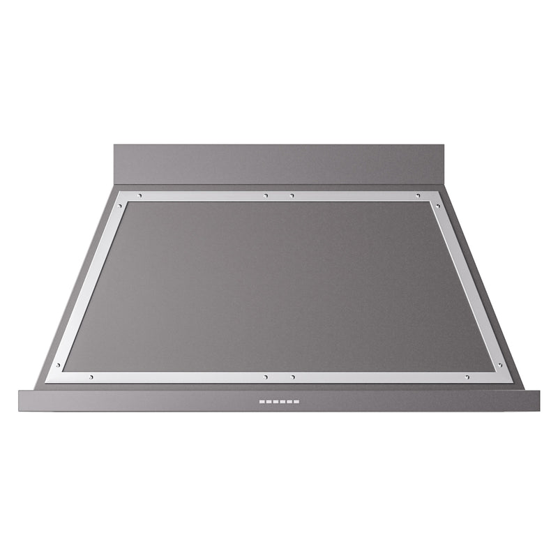 ILVE Nostalgie II 48-Inch 850 CFM Wall Mounted Range Hood in Matte Graphite with Chrome Trim (UANB48MGC)