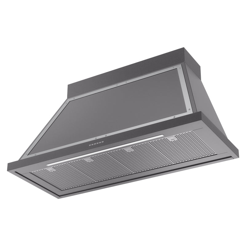 ILVE Nostalgie II 48-Inch 850 CFM Wall Mounted Range Hood in Matte Graphite with Chrome Trim (UANB48MGC)