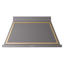 ILVE Nostalgie II 48-Inch 850 CFM Wall Mounted Range Hood in Matte Graphite with Brass Trim (UANB48MGG)