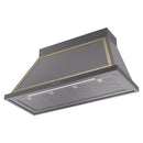 ILVE Nostalgie II 48-Inch 850 CFM Wall Mounted Range Hood in Matte Graphite with Brass Trim (UANB48MGG)