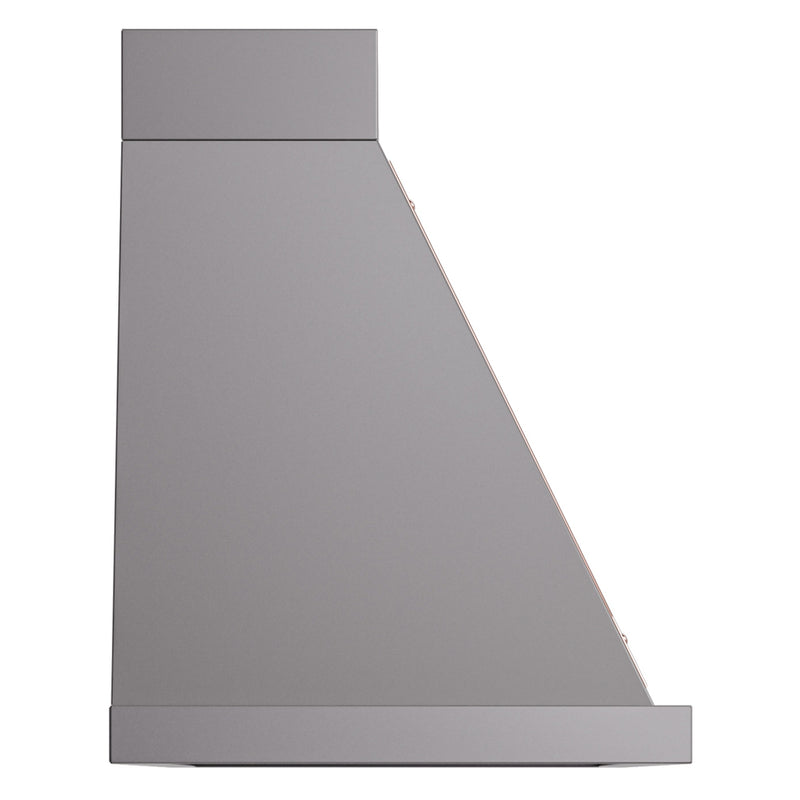 ILVE Nostalgie II 48-Inch 850 CFM Wall Mounted Range Hood in Matte Graphite with Copper Trim (UANB48MGP)