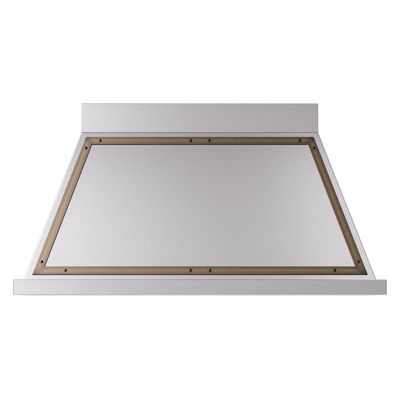 ILVE Nostalgie II 48-Inch 850 CFM Wall Mounted Range Hood in Stainless Steel with Bronze Trim (UANB48SSB)