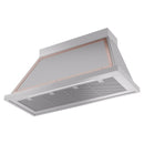 ILVE Nostalgie II 48-Inch 850 CFM Wall Mounted Range Hood in Stainless Steel with Copper Trim (UANB48SSP)