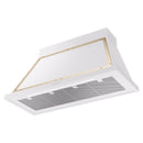 ILVE Nostalgie II 48-Inch 850 CFM Wall Mounted Range Hood in White with Brass Trim (UANB48WHG)