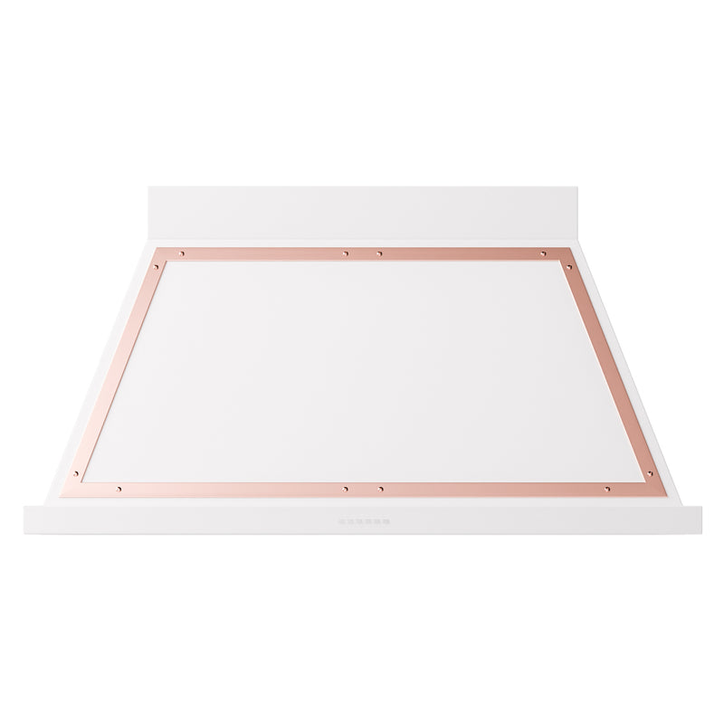 ILVE Nostalgie II 48-Inch 850 CFM Wall Mounted Range Hood in White with Copper Trim (UANB48WHP)