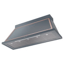 ILVE Nostalgie II 60-Inch 850 CFM Wall Mounted Range Hood in Blue Grey with Copper Trim (UANB60BGP)