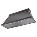 ILVE Nostalgie II 60-Inch 850 CFM Wall Mounted Range Hood in Glossy Black with Bronze Trim (UANB60BKB)