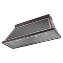 ILVE Nostalgie II 60-Inch 850 CFM Wall Mounted Range Hood in Glossy Black with Copper Trim (UANB60BKP)
