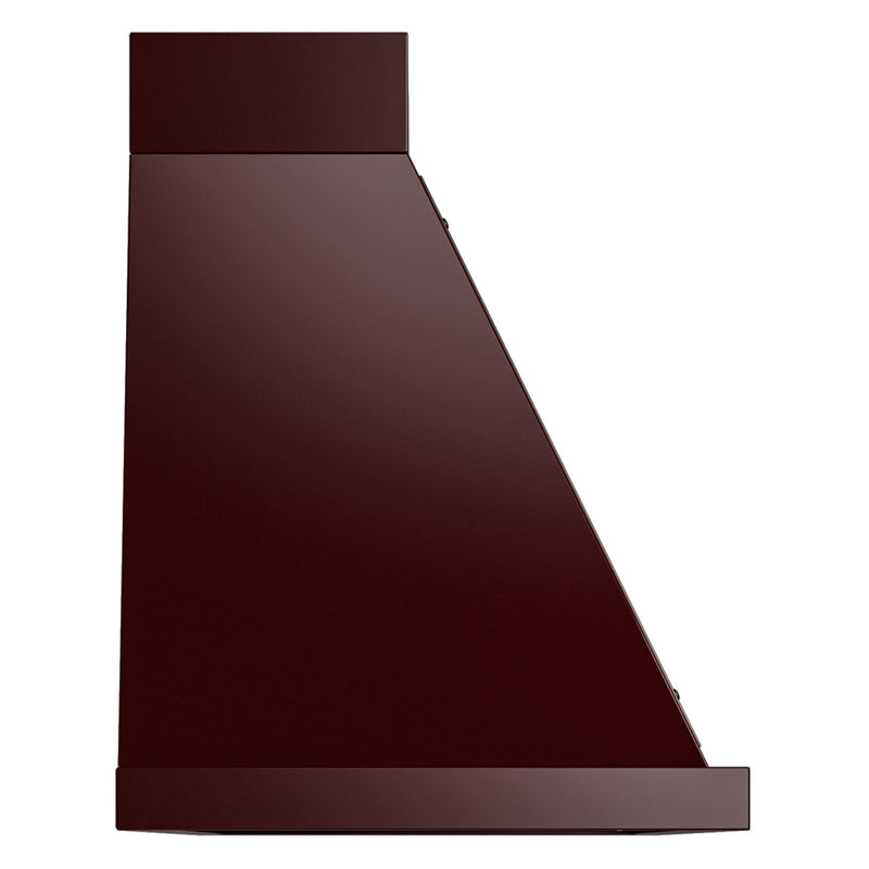 ILVE Nostalgie II 60-Inch 850 CFM Wall Mounted Range Hood in Burgundy with Bronze Trim (UANB60BUB)