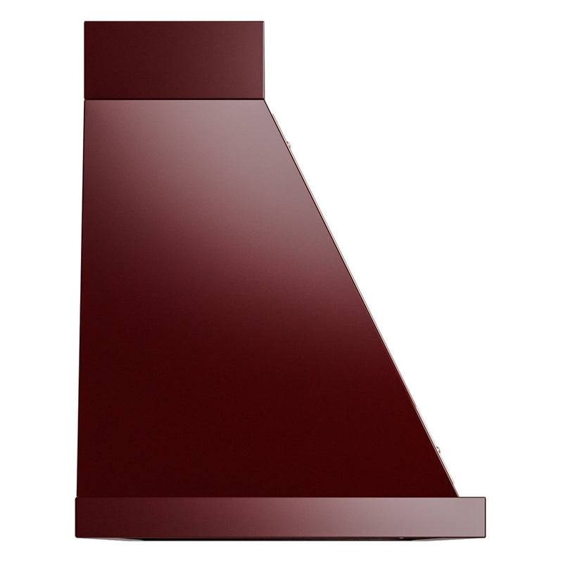 ILVE Nostalgie II 60-Inch 850 CFM Wall Mounted Range Hood in Burgundy with Copper Trim (UANB60BUP)