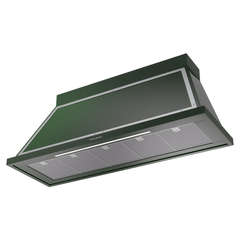 ILVE Nostalgie II 60-Inch 850 CFM Wall Mounted Range Hood in Emerald Green with Chrome Trim (UANB60EGC)