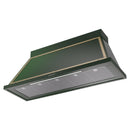 ILVE Nostalgie II 60-Inch 850 CFM Wall Mounted Range Hood in Emerald Green with Brass Trim (UANB60EGG)
