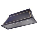 ILVE Nostalgie II 60-Inch 850 CFM Wall Mounted Range Hood in MIdnight Blue with Brass Trim (UANB60MBG)