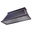ILVE Nostalgie II 60-Inch 850 CFM Wall Mounted Range Hood in Midnight Blue with Copper Trim (UANB60MBP)