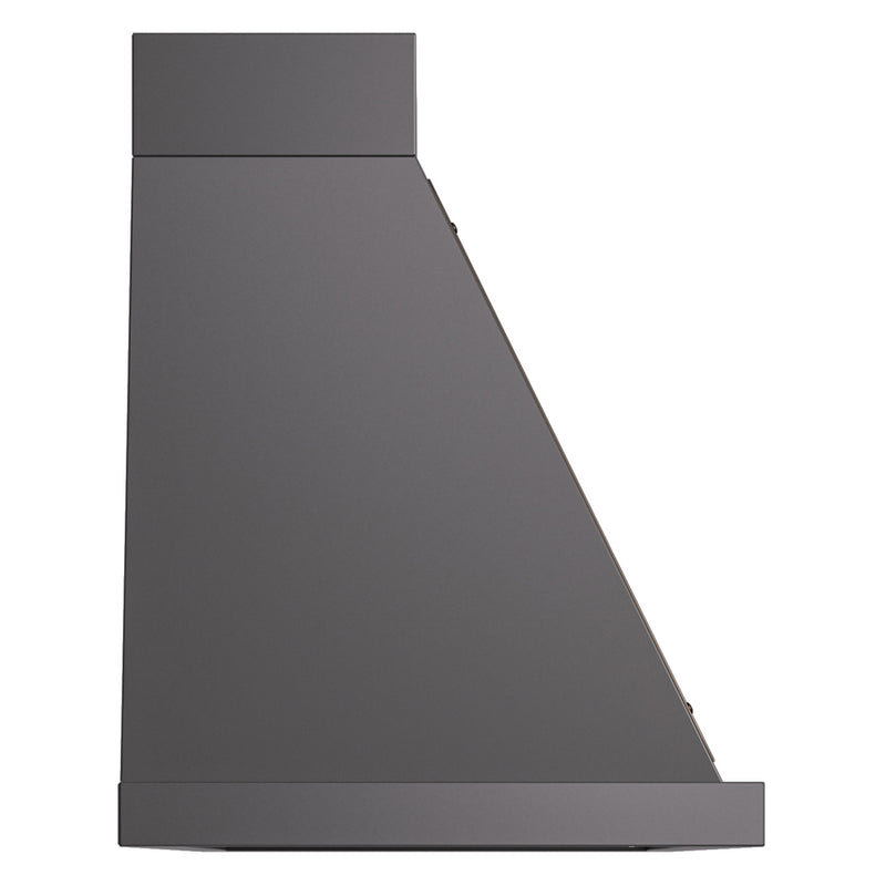 ILVE Nostalgie II 60-Inch 850 CFM Wall Mounted Range Hood in Matte Graphite with Bronze Trim (UANB60MGB)