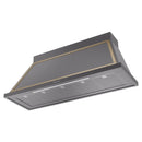 ILVE Nostalgie II 60-Inch 850 CFM Wall Mounted Range Hood in Matte Graphite\ with Brass Trim (UANB60MGG)