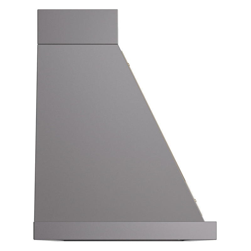 ILVE Nostalgie II 60-Inch 850 CFM Wall Mounted Range Hood in Matte Graphite\ with Brass Trim (UANB60MGG)