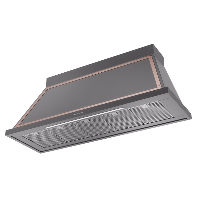 ILVE Nostalgie II 60-Inch 850 CFM Wall Mounted Range Hood in Matte Graphite with Copper Trim (UANB60MGP)