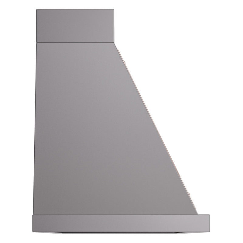 ILVE Nostalgie II 60-Inch 850 CFM Wall Mounted Range Hood in Matte Graphite with Copper Trim (UANB60MGP)