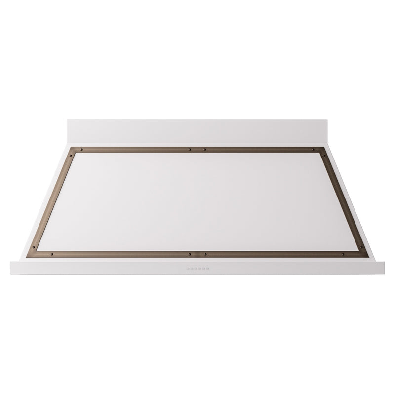 ILVE Nostalgie II 60-Inch 850 CFM Wall Mounted Range Hood in White with Bronze Trim (UANB60WHB)