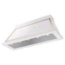 ILVE Nostalgie II 60-Inch 850 CFM Wall Mounted Range Hood in White with Brass Trim (UANB60WHG)
