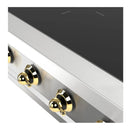 ILVE Nostalgie II 48-Inch Built-In Induction Rangetop with 6 Burners in Stainless Steel with Brass Knob (UHCPI486NSSG)