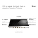 ILVE Nostalgie II 48-Inch Built-In Induction Rangetop with 6 Burners in Stainless Steel with Brass Knob (UHCPI486NSSG)