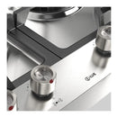 ILVE Panoramagic 48-Inch Built-In Natural Gas Cooktop with 6 Total Black Brass Burners & Left Griddle in Stainless Steel (UHCPMT125FSS)