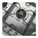 ILVE Panoramagic 48-Inch Built-In Natural Gas Cooktop with 6 Total Black Brass Burners & Left Griddle in Stainless Steel (UHCPMT125FSS)