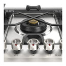 ILVE Panoramagic 48-Inch Built-In Natural Gas Cooktop with 6 Total Black Brass Burners & Left Griddle in Stainless Steel (UHCPMT125FSS)