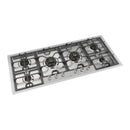 ILVE Panoramagic 48-Inch Built-In Natural Gas Cooktop with 6 Total Black Brass Burners in Stainless Steel (UHCPMT125SS)