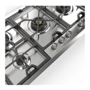 ILVE Panoramagic 48-Inch Built-In Natural Gas Cooktop with 6 Total Black Brass Burners in Stainless Steel (UHCPMT125SS)