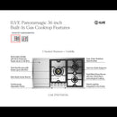 ILVE Panoramagic 36-Inch Built-In Propane Gas Cooktop with 5 Burners & Griddle in Stainless Steel (UHCPMT95FSSLP)