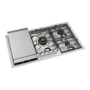 ILVE Panoramagic 36-Inch Built-In Propane Gas Cooktop with 5 Burners & Griddle in Stainless Steel (UHCPMT95FSSLP)