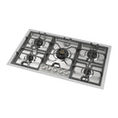 ILVE Panoramagic 36-Inch Built-In Natural Gas Cooktop with 5 Total Black Brass Burners in Stainless Steel (UHCPMT95SS)