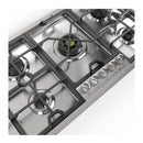 ILVE Panoramagic 36-Inch Built-In Natural Gas Cooktop with 5 Total Black Brass Burners in Stainless Steel (UHCPMT95SS)