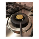 ILVE Professional Plus II 48-Inch Built-In Natural Gas Cooktop with 6 Total Black Brass Burners & Left Griddle in Stainless Steel (UHCPT125FSS)