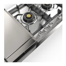 ILVE Professional Plus II 48-Inch Built-In Natural Gas Cooktop with 6 Total Black Brass Burners & Left Griddle in Stainless Steel (UHCPT125FSS)