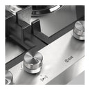ILVE Professional Plus II 48-Inch Built-In Natural Gas Cooktop with 6 Total Black Brass Burners & Left Griddle in Stainless Steel (UHCPT125FSS)