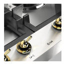 ILVE Nostalgie II 48-Inch Built-In Natural Gas Cooktop with 6 Total Black Brass Burners in Stainless Steel (UHCPT125NSSG)