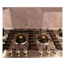 ILVE Professional Plus II 48-Inch Built-In Propane Gas Cooktop with 6 Total Black Brass Burners in Stainless Steel (UHCPT125SSLP)